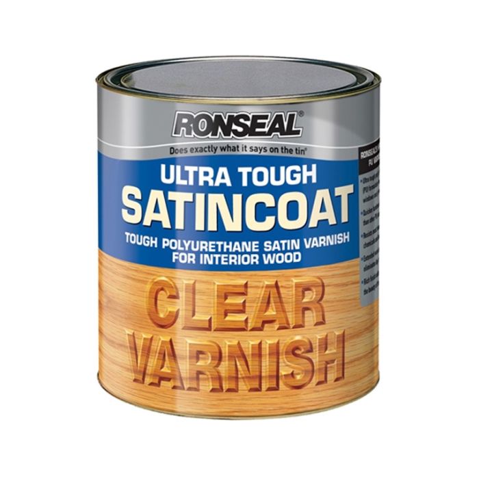 Ronseal Ultra Tough Satincoat Varnish 750ml Clear Satin