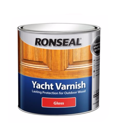 Ronseal Clear Yacht Varnish, 1L tin of gloss exterior wood finish