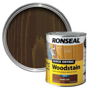 Ronseal Quick Drying Woodstain 750ml in Dark Oak Satin