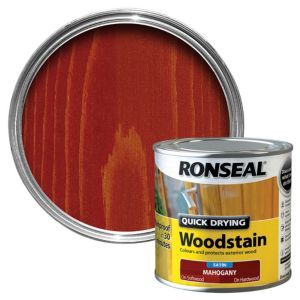 Ronseal Quick Drying Woodstain 250ml in Mahogany Satin