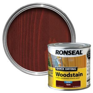 Ronseal Quick Drying Woodstain 250ml in Teak Satin
