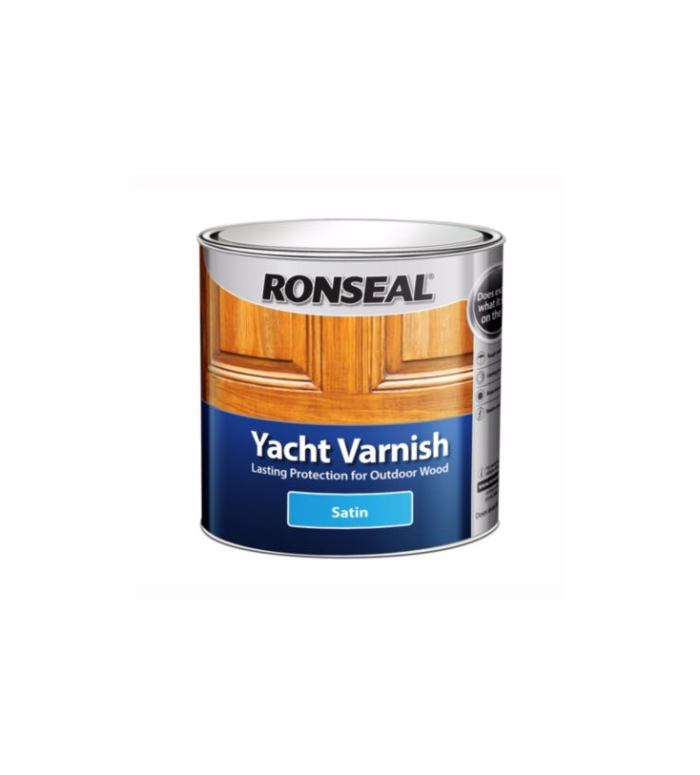 Ronseal Yacht Varnish 250ml clear satin wood care tin
