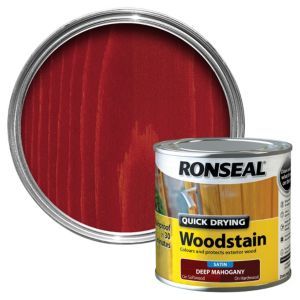 Ronseal Quick Drying Woodstain Deep Mahogany Satin 250ml tin