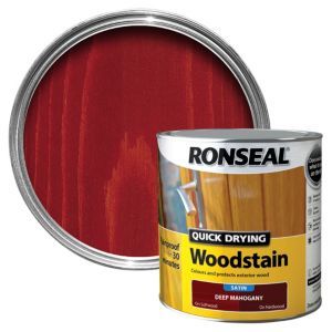 Ronseal Quick Drying Woodstain, Deep Mahogany Satin, 2.5L