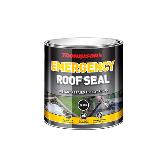 Thompson's Emergency Roof Seal, Black, 1L tin of heavy-duty waterproof sealant