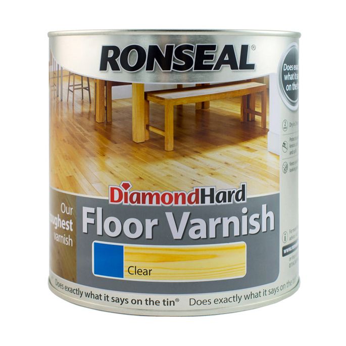 Ronseal Diamond Hard Floor Varnish Clear Satin 2.5L tin