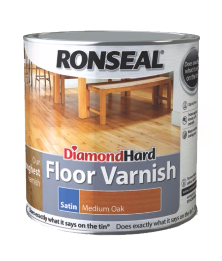 Ronseal Diamond Hard Floor Varnish in Medium Oak Satin 2.5L