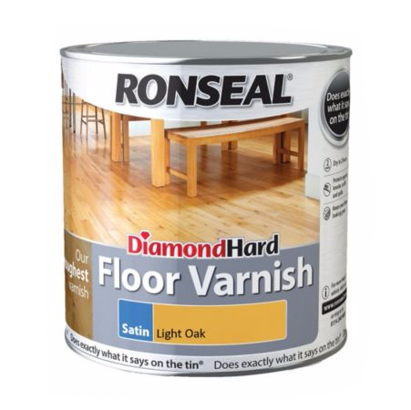 Ronseal Diamond Hard Floor Varnish Light Oak Satin 2.5L tin