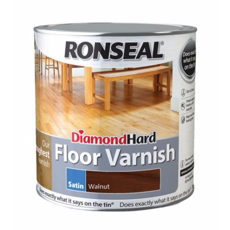 Ronseal Diamond Hard Floor Varnish Walnut Satin 2.5L