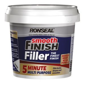 Ronseal 290ml 5 Minute Multi Purpose Smooth Finish White Filler Tub