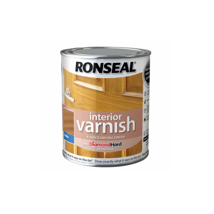 Ronseal Diamond Hard Interior Varnish in French Oak Satin 250ml