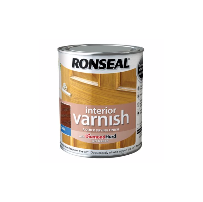 Ronseal Diamond Hard Interior Varnish 250ml in Dark Oak Satin