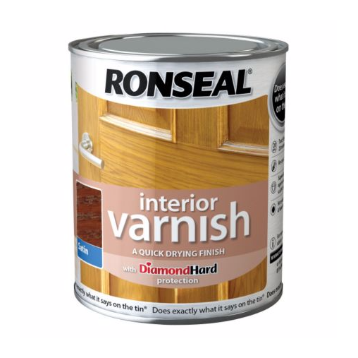Ronseal Diamond Hard Interior Varnish 750ml in Dark Oak Satin