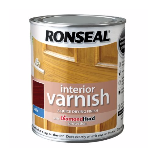 Ronseal Interior Diamond Hard Varnish 750ml in Teak Satin