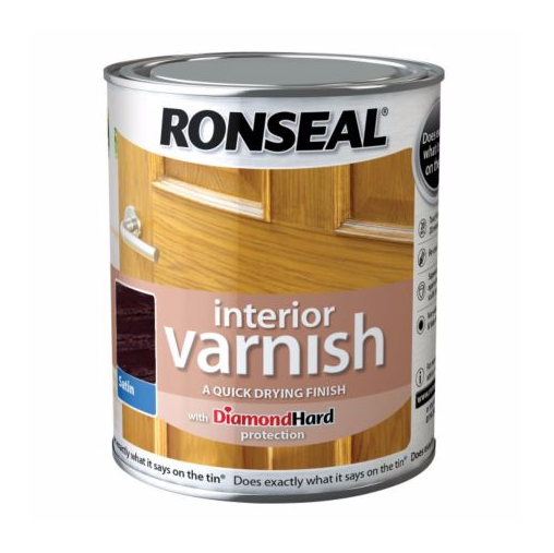 Ronseal Diamond Hard Interior Varnish 750ml in walnut satin