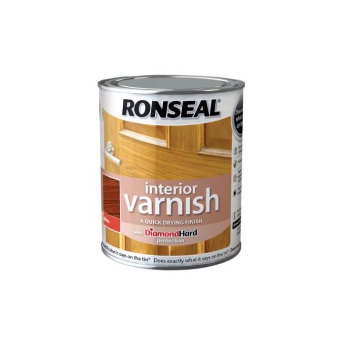Ronseal Interior Diamond Hard Varnish 250ml in Medium Oak Gloss