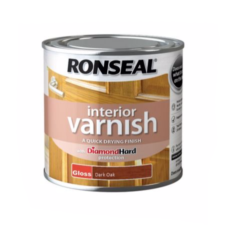 Ronseal Diamond Hard Interior Varnish 250ml in Dark Oak Gloss