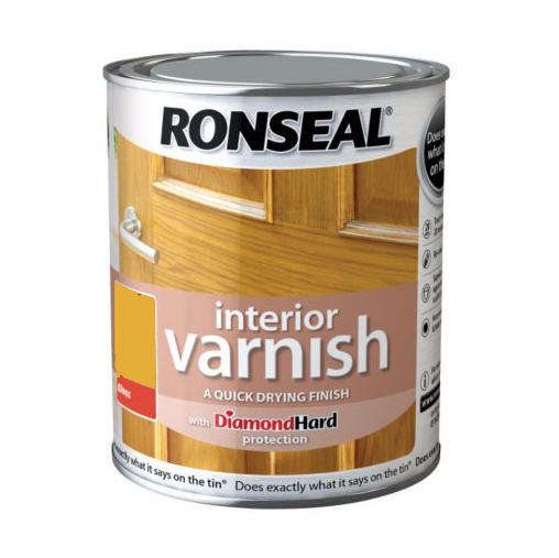 Ronseal Diamond Hard Interior Varnish 750ml in Medium Oak Gloss