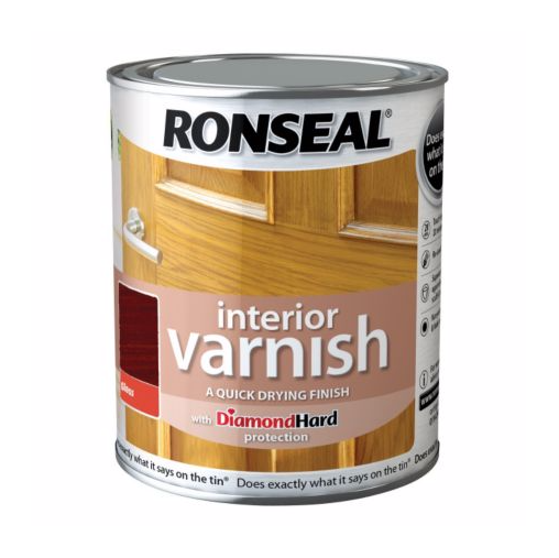 Ronseal Diamond Hard Interior Varnish 750ml in Teak Gloss