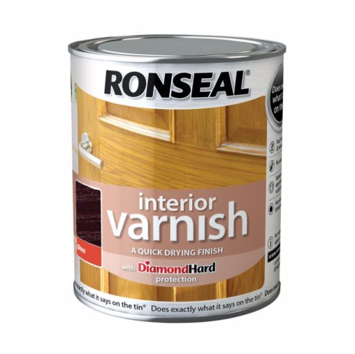 Ronseal Interior Diamond Hard Varnish 750ml in Walnut Gloss