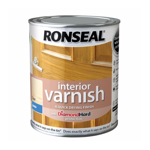Ronseal Interior Diamond Hard Varnish Clear Satin 750ml