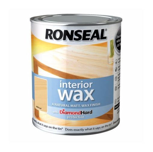 Ronseal Interior Wax Natural 750ml wood care tin