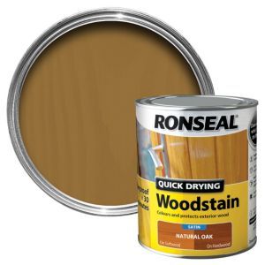 Ronseal Quick Drying Woodstain 750ml in Natural Oak Satin