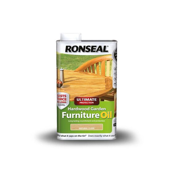 Ronseal Hardwood Garden Furniture Oil Natural Clear 500ml