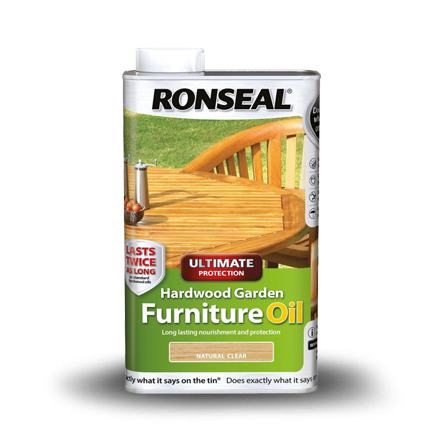 Ronseal Hardwood Garden Furniture Oil 1L in Natural Clear