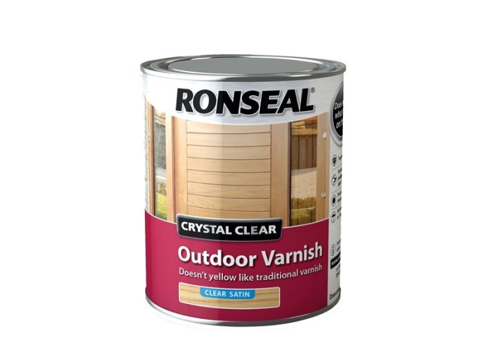 Ronseal 750ml Crystal Clear Outdoor Varnish in satin