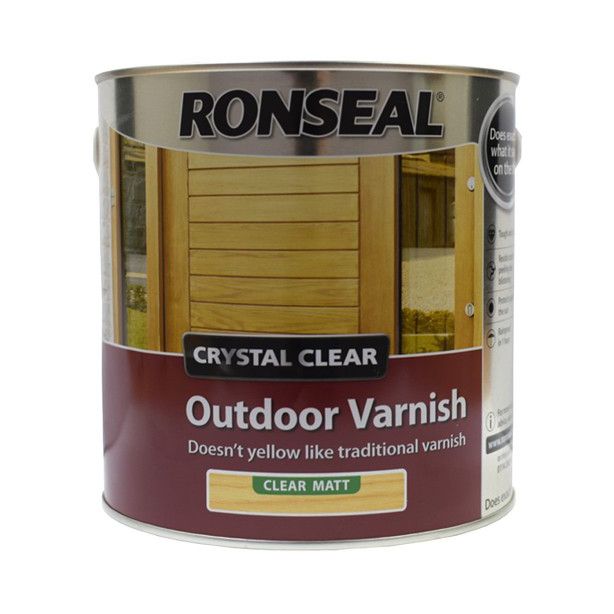 Ronseal Crystal Clear Outdoor Varnish Matt Clear 2.5L water based