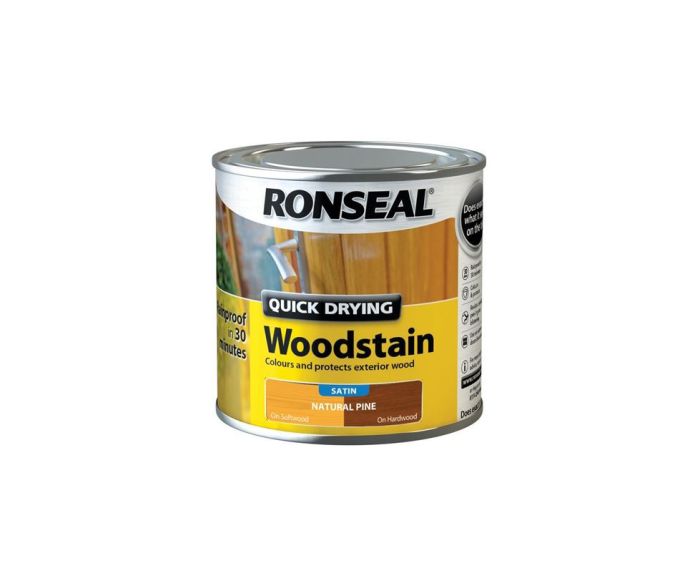 Ronseal Quick Drying Woodstain Natural Pine Satin 250ml tin