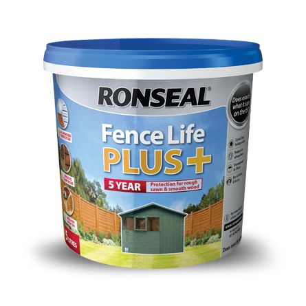 Ronseal Fence Life Plus Medium Oak 5L wood treatment