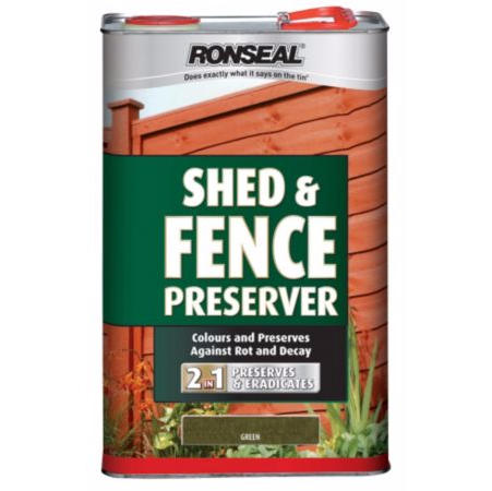 Ronseal Shed & Fence Preserver - Green - 5L