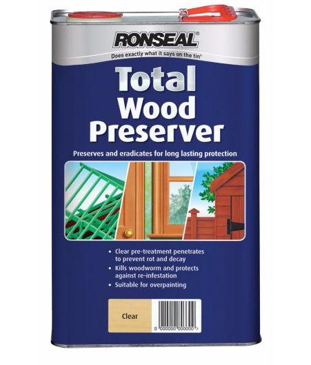 Ronseal Total Wood Preserver 5L clear wood treatment
