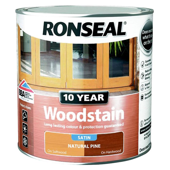 Ronseal 10 Year Woodstain 250ml in Natural Pine satin