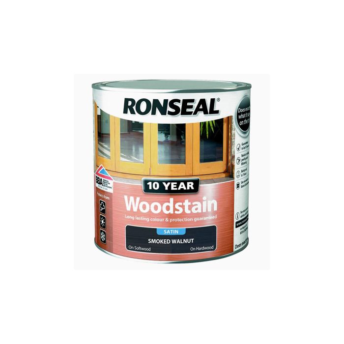Ronseal 10 Year Woodstain 250ml in Smoked Walnut Satin