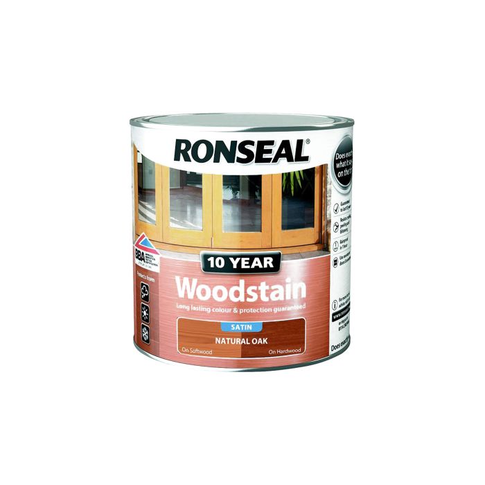 Ronseal 10 Year Woodstain 250ml in Natural Oak Satin