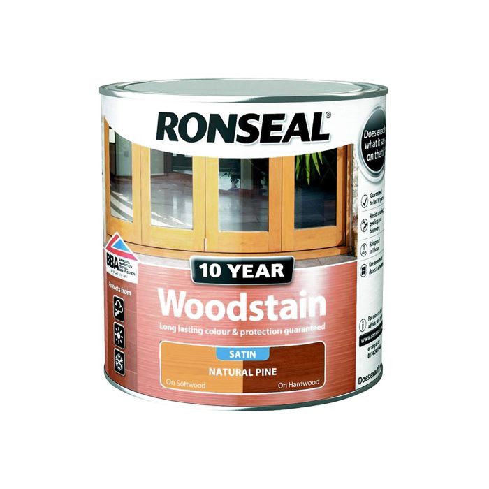 Ronseal 10 Year Woodstain 750ml Satin Natural Pine