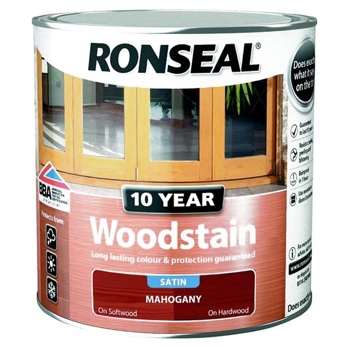 Ronseal 10 Year Woodstain 2.5L in Mahogany Satin