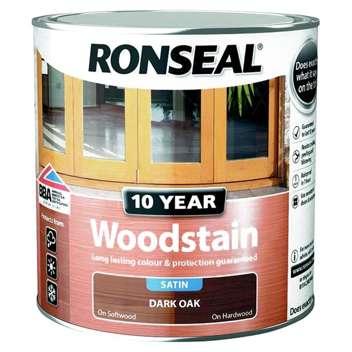 Ronseal 10 Year Woodstain 2.5L in Dark Oak Satin
