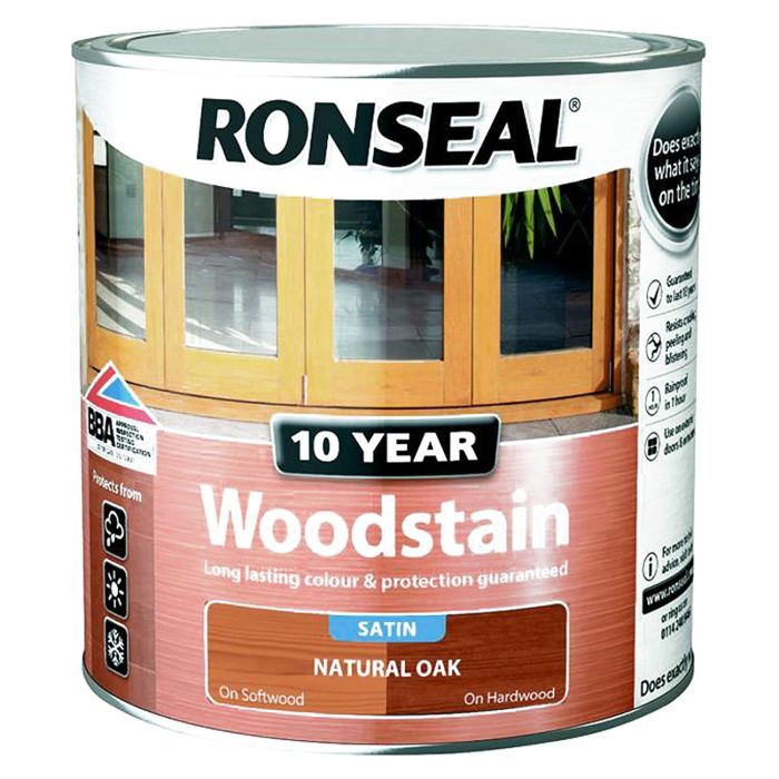 Ronseal 10 Year Woodstain 2.5L Natural Oak Satin