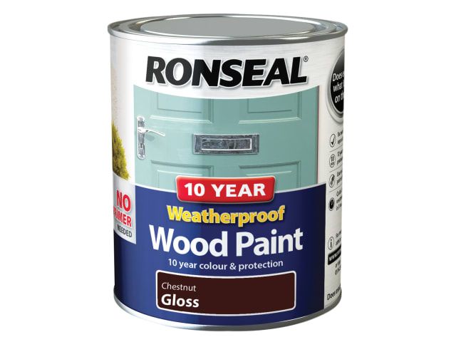 Ronseal 10 Year Weatherproof Paint in Chestnut Gloss 750ml