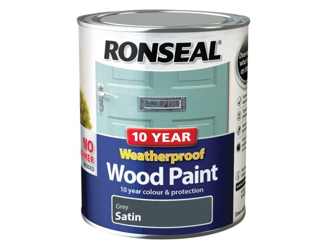 Ronseal 10 Year Weatherproof Paint 750ml in Grey Satin