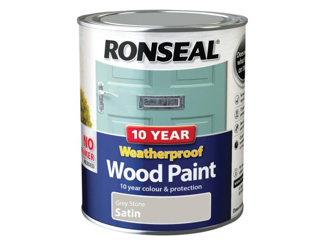 Ronseal 10 Year Weatherproof Paint - Grey Stone Satin 750ml