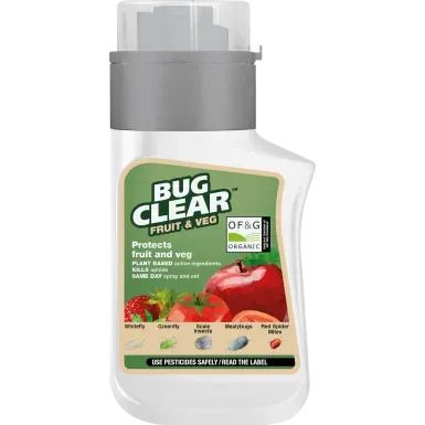 Clear BugClear Fruit & Veg 210ml concentrated organic rapeseed oil insecticide bottle