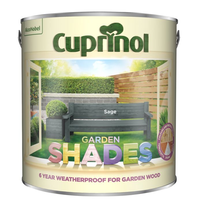 Cuprinol Garden Shades Sage 2.5L garden paint in matt colour