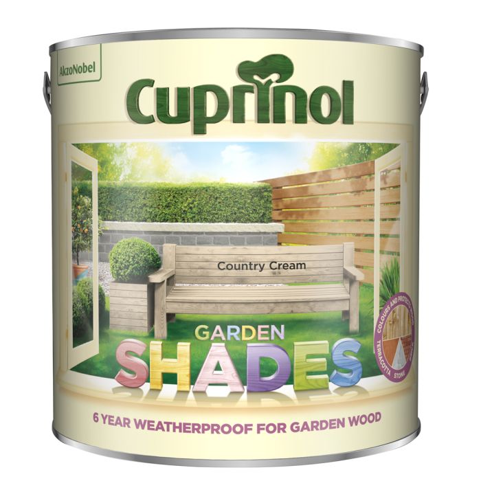 Cuprinol Garden Shades Country Cream 2.5L exterior wood paint in matt