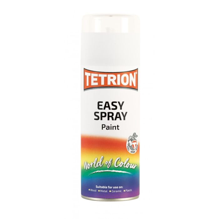 Tetrion Easy Spray Paint 400ml aerosol can in gloss white