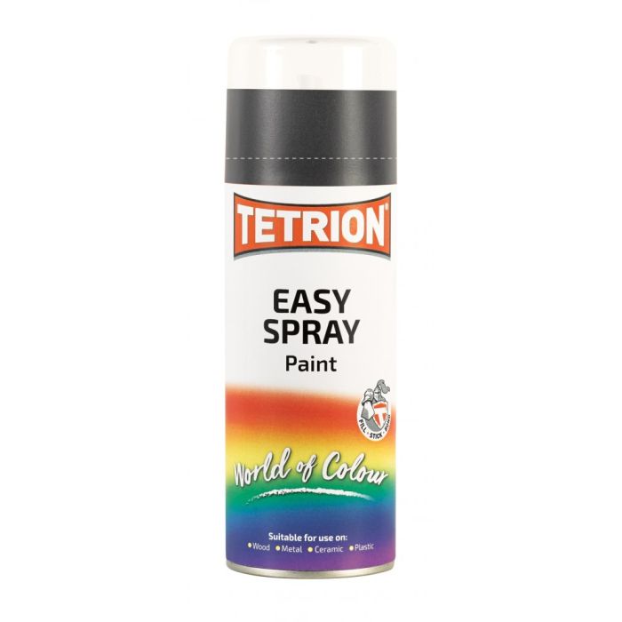Tetrion Easy Spray Paint 400ml aerosol in Satin Black